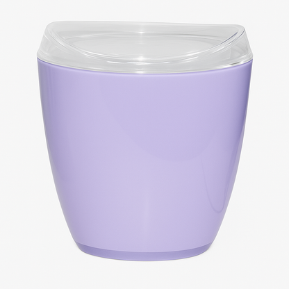 Oval Swing Top Waste Rubbish Bin Acrylic Lightweight Compact Bathroom Office in Purple - Image 2