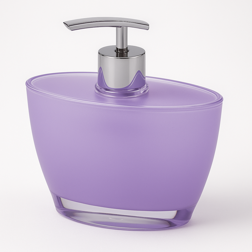 Oval Hand Pump Soap & Lotion Dispenser Empty Bottle in Purple - Image 2