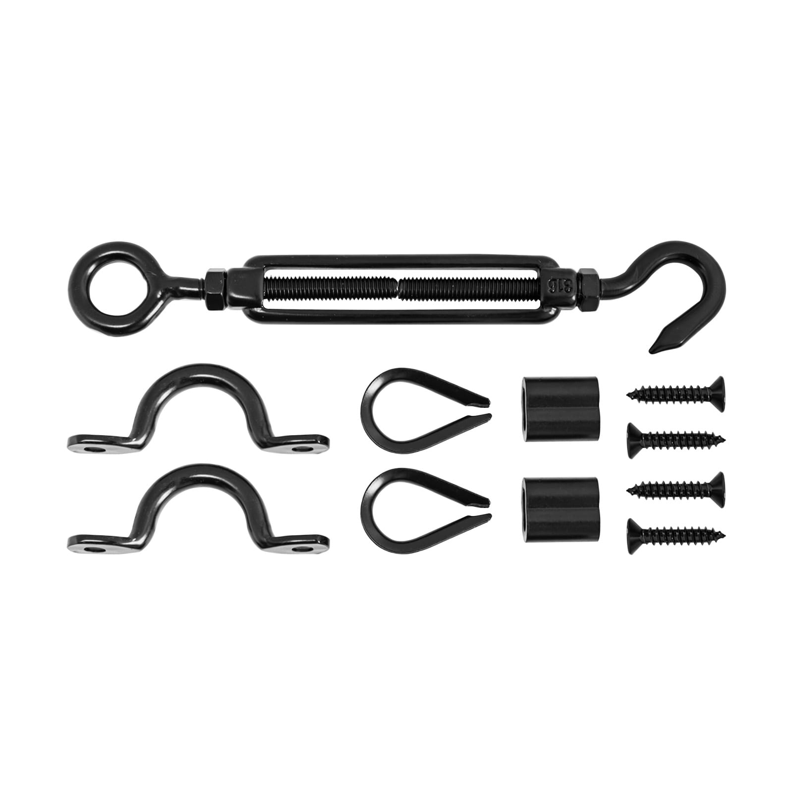Pinnacle Hardware 316 Stainless Steel Marine Grade Hook/Eye Turnbuckle Black Balustrading Kit - Image 2