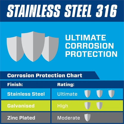 Pinnacle Hardware 316 Stainless Steel Marine Grade Hook/Eye Turnbuckle Black Balustrading Kit - Image 3