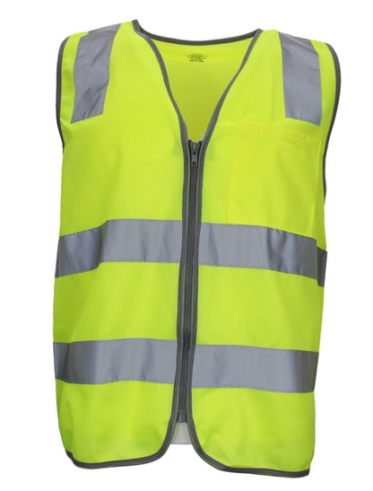 Hi Vis Safety Vest Reflective Tape Zip Up Workwear Pocket High Visibility in Yellow - M - Image 5