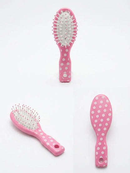 Kids Mini Polka Dot Mini Hairbrush 12.5cm in Assorted Colours - Pack of 24 - Image 4