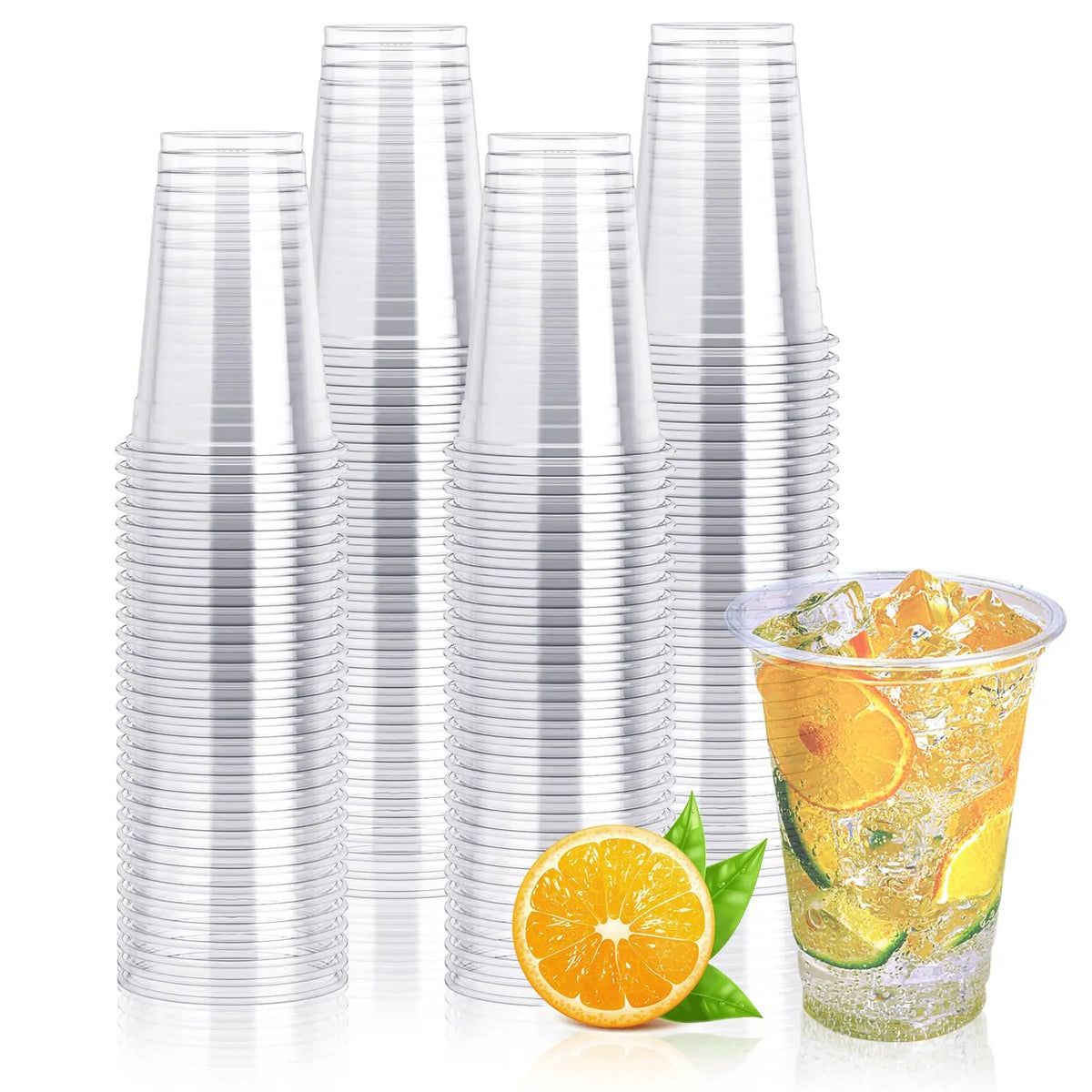 1200x 10oz (300ml) Premium Plastic Clear Cups Extra Strong PET BPA Free - Image 2