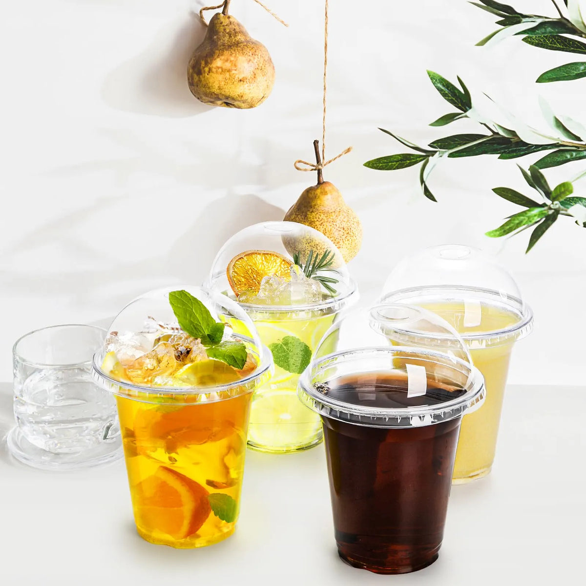 432x 14oz (420ml) Premium Plastic Clear Cups BPA Free - with Dome Lids - Image 7