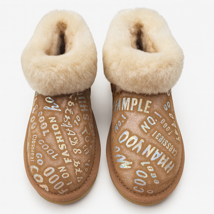 Womens Australian Sheepskin Wool Fur Mini UGG Ankle Boots in Metallic Chestnut - 9 - Image 4