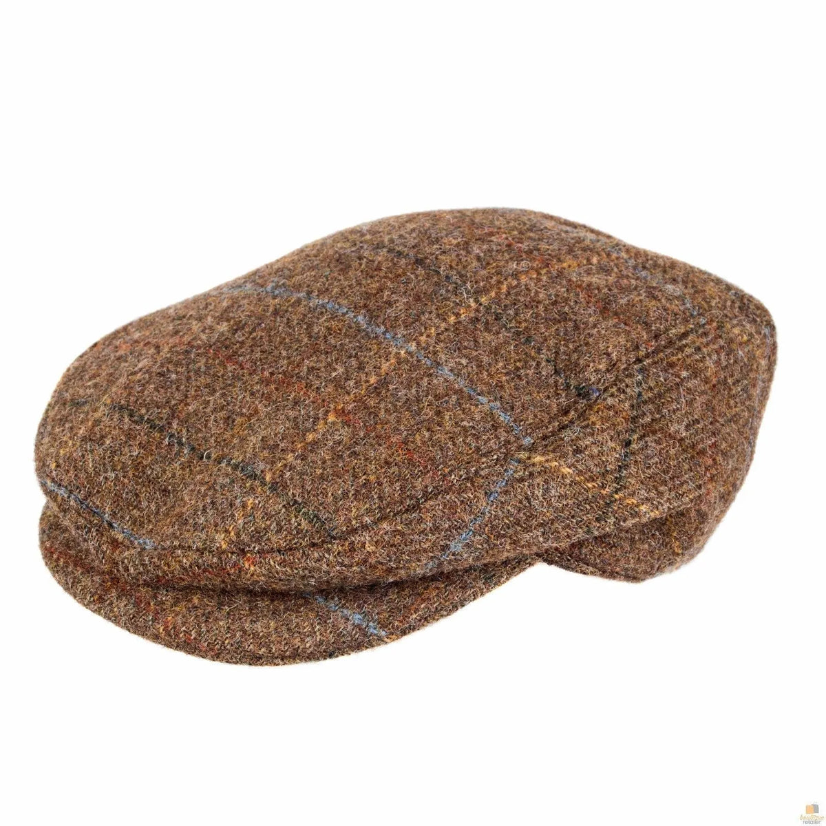 DENTS Abraham Moon Tweed Flat Cap Wool Ivy Hat Driving Cabbie Quilted - Chestnut - Image 2