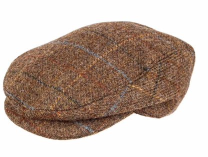 DENTS Abraham Moon Tweed Flat Cap Wool Ivy Hat Driving Cabbie Quilted - Chestnut - Image 7