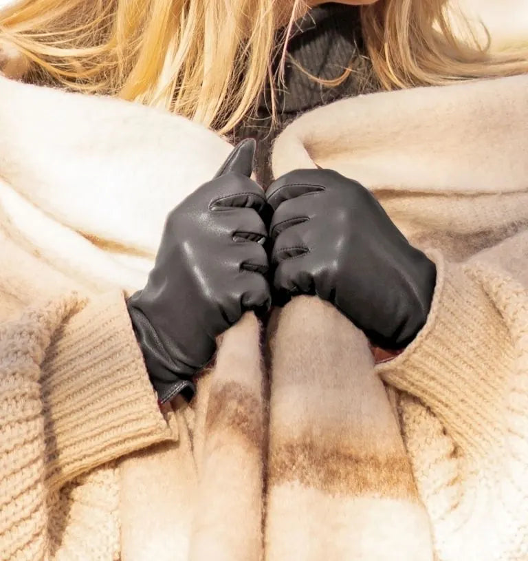Dents Womens Classic Leather Gloves Winter Warm Soft Smooth Grain - Black - Image 5