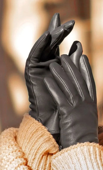 Dents Womens Classic Leather Gloves Winter Warm Soft Smooth Grain - Black - Image 6