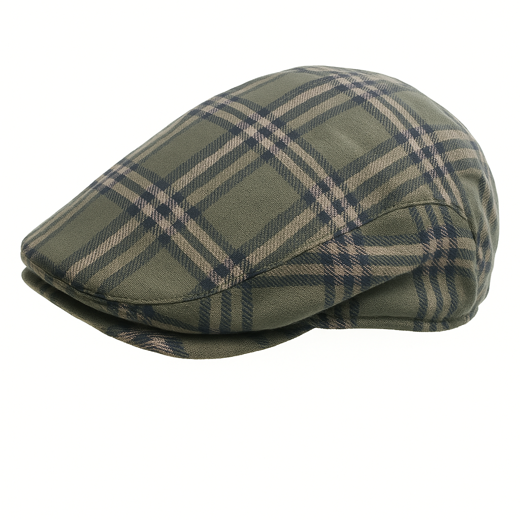 DENTS Quilted Flat Ivy Cap Hat Driving Newsboy Elastic Back Cabbie - Grey Check - 55cm - Image 2