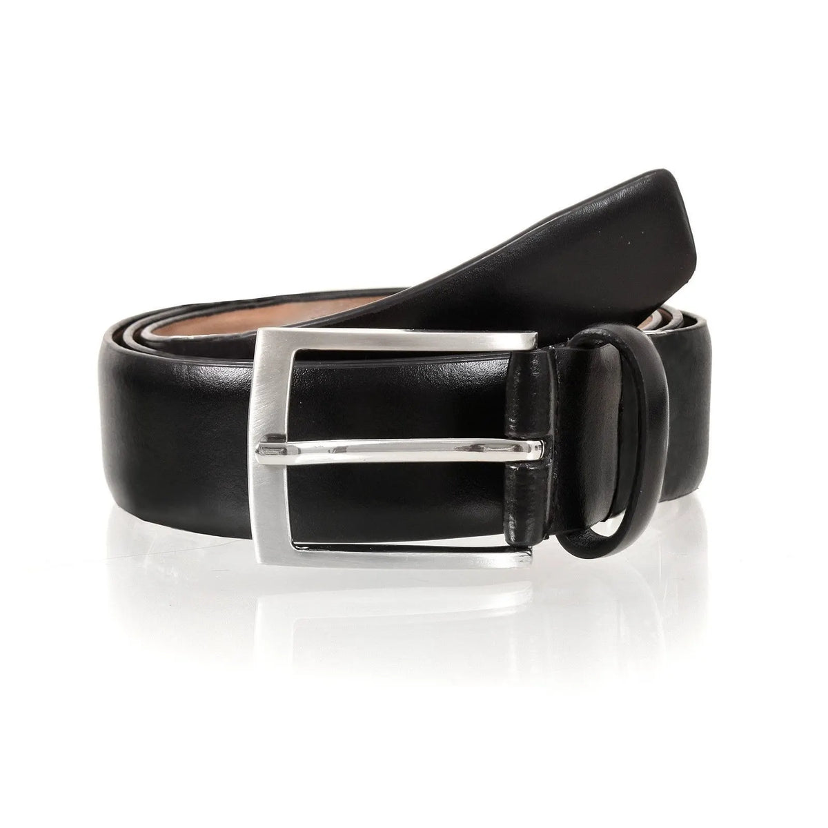 Dents Premium Quality Plain Leather Belt Full Grain Classic Genuine - Black - Image 2