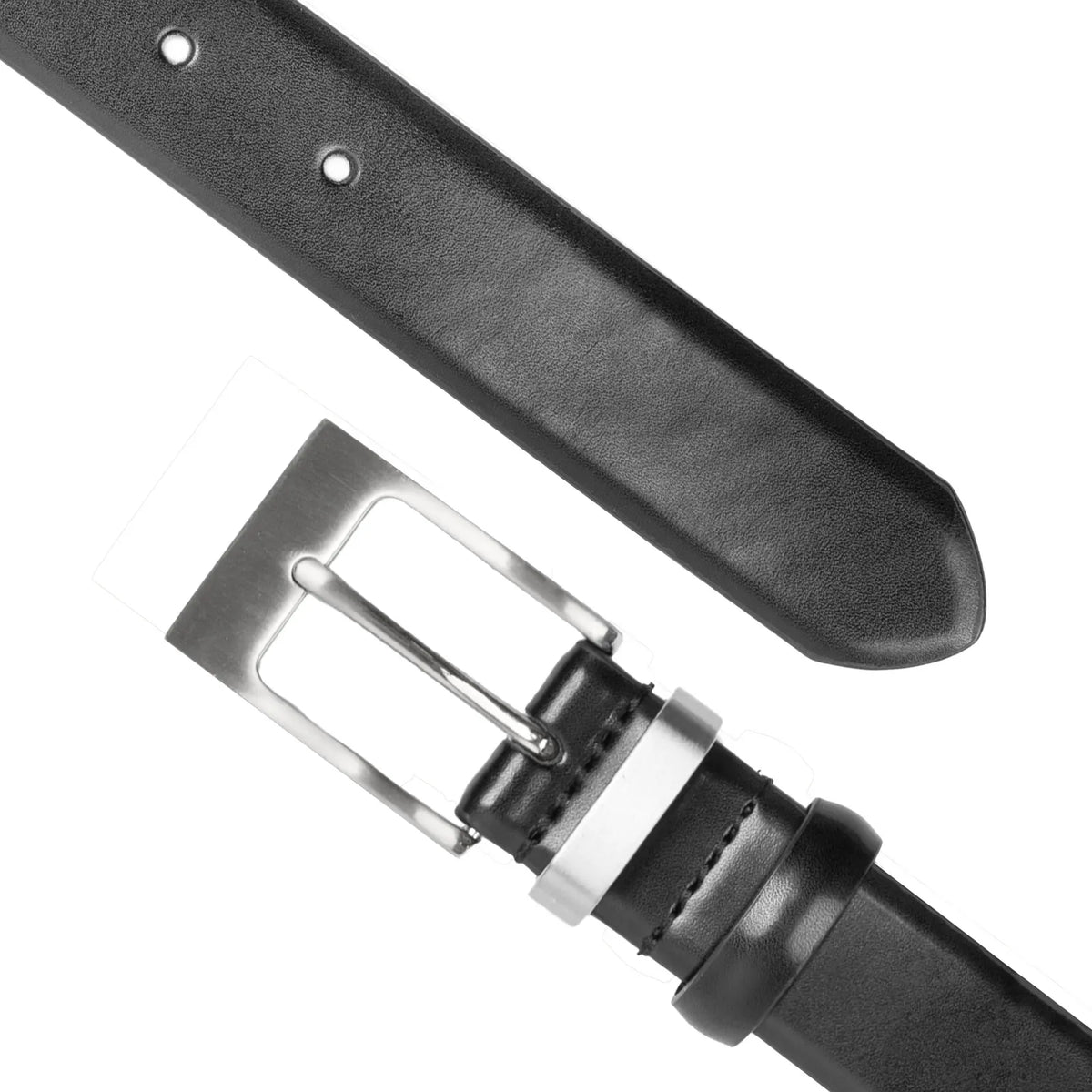 Double Keeper Leather Dress Belt in Black - Image 4