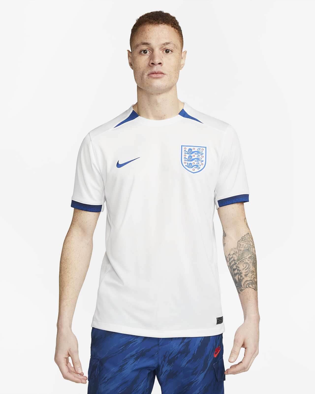 Nike Mens England National 2023 Stadium Home Dri-FIT Soccer Football Jersey Top - XL - Image 2