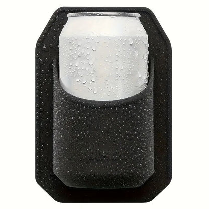 Silicone Shower Beer Holder Wall Mounted Beverage Can Rack Self Adhesive in Black - Image 2