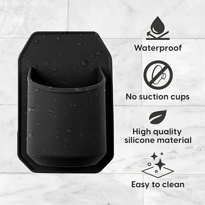 Silicone Shower Beer Holder Wall Mounted Beverage Can Rack Self Adhesive in Black - Image 6