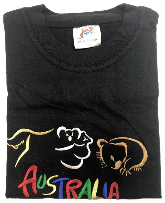 Adult Australia T Shirt Kangaroo Koala 100% Cotton Souvenir Tee Top - Black - S - Image 4