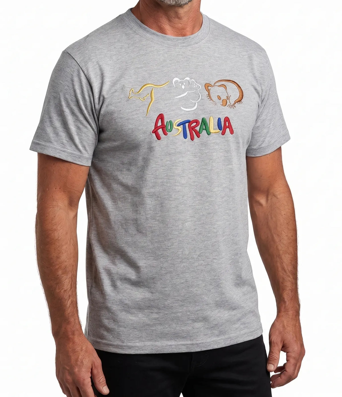 Adult Australia T Shirt Kangaroo Koala 100% Cotton Souvenir Tee Top - Grey - Image 2
