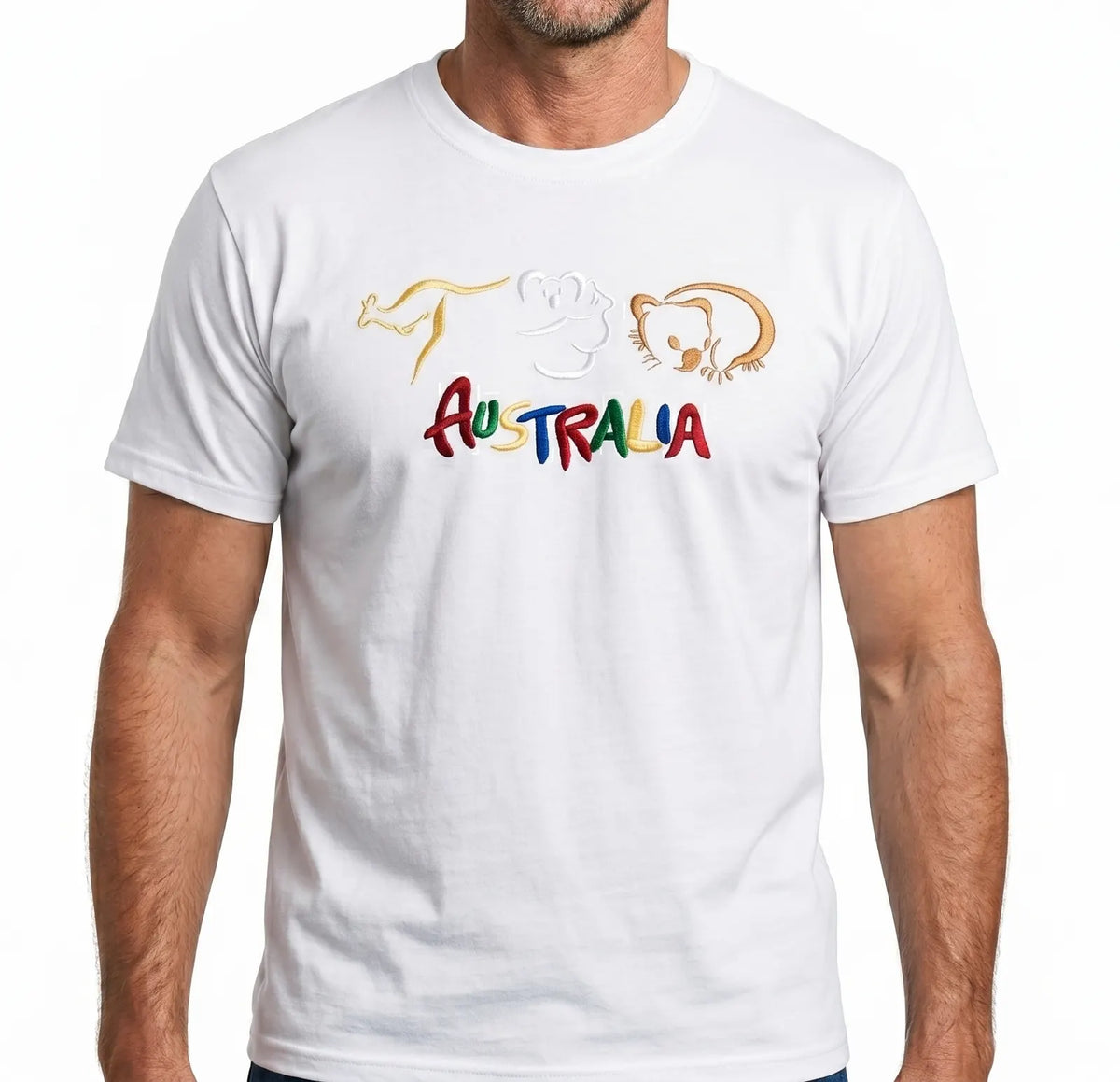 Adult Australia T Shirt Kangaroo Koala 100% Cotton Souvenir Tee Top - White - Image 2