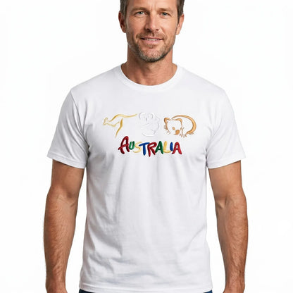 Adult Australia T Shirt Kangaroo Koala 100% Cotton Souvenir Tee Top - White - Image 4