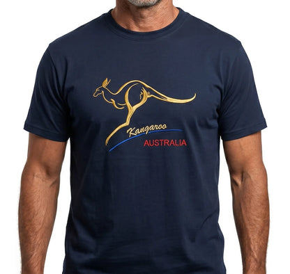 Adult Australian Kangaroo T Shirt Australia Day 100% Cotton Souvenir Tee Top - Navy - XXL - Image 2