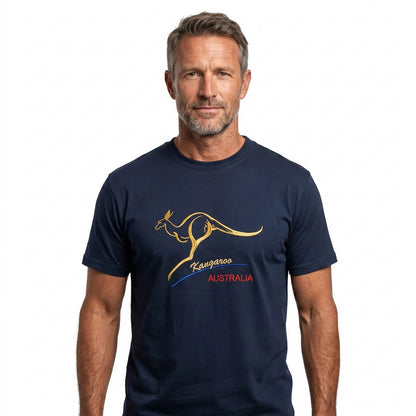Adult Australian Kangaroo T Shirt Australia Day 100% Cotton Souvenir Tee Top - Navy - XXL - Image 5
