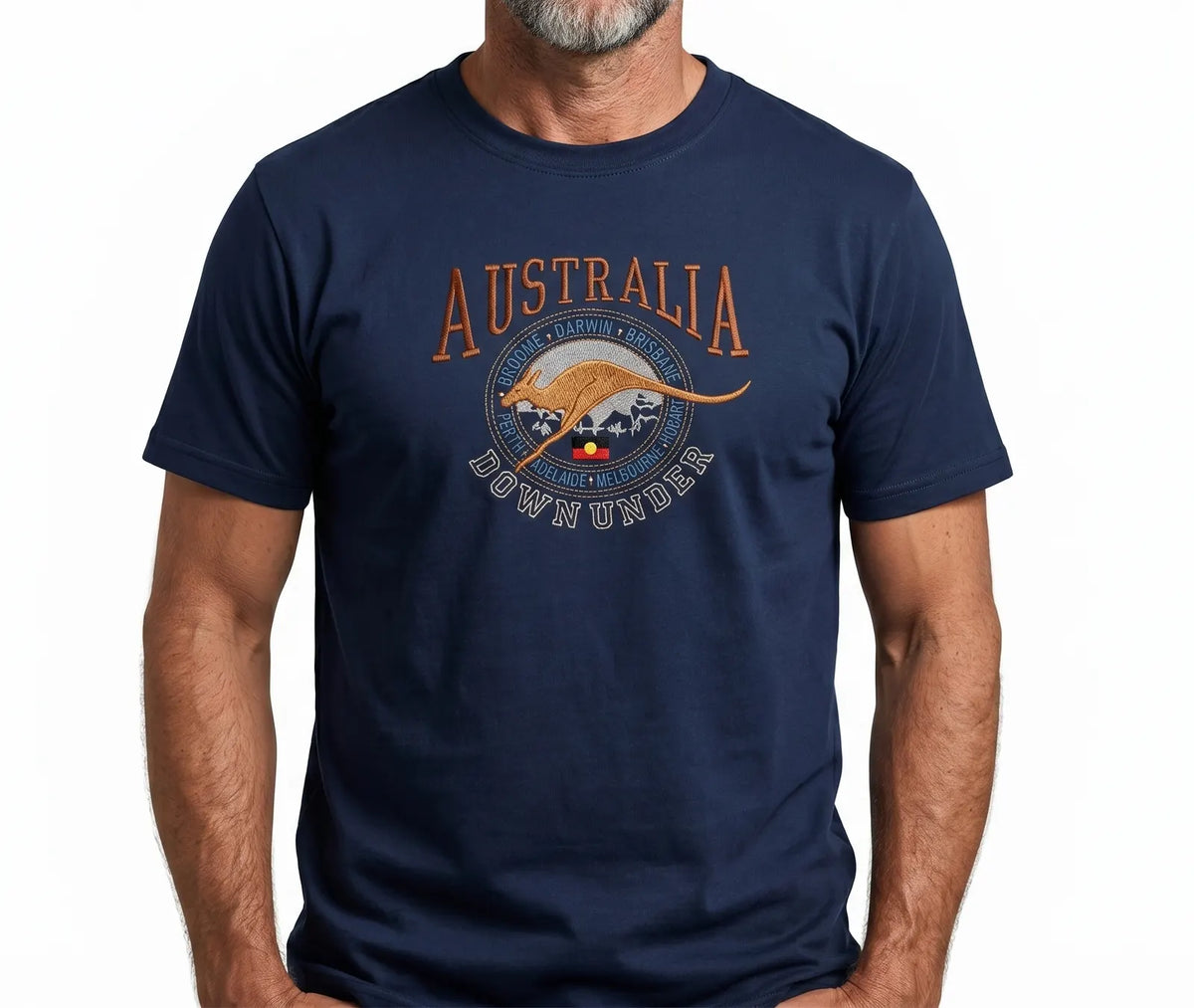 Adult Australia Kangaroo T Shirt Australia Day Souvenir Tee Top 100% Cotton - Navy - Image 2