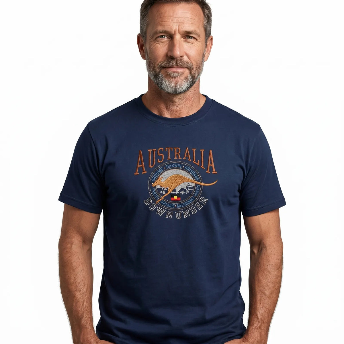 Adult Australia Kangaroo T Shirt Australia Day Souvenir Tee Top 100% Cotton - Navy - Image 4