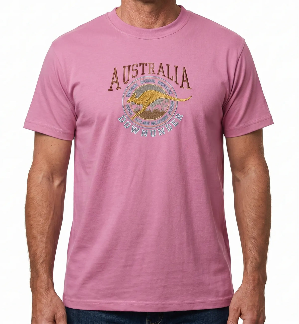 Adult Australia Kangaroo T Shirt Australia Day Souvenir Tee Top 100% Cotton - Pink - Image 2
