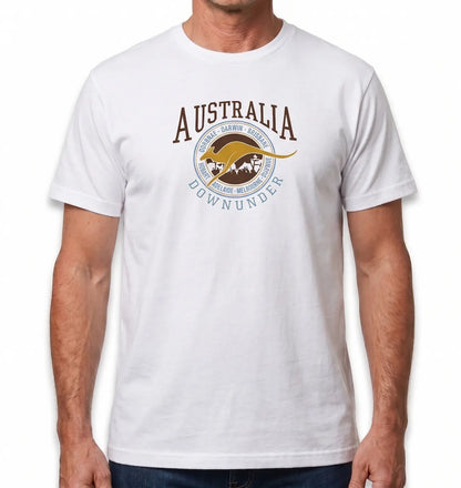 Adult Australia Kangaroo T Shirt Australia Day Souvenir Tee Top 100% Cotton - White - Image 2
