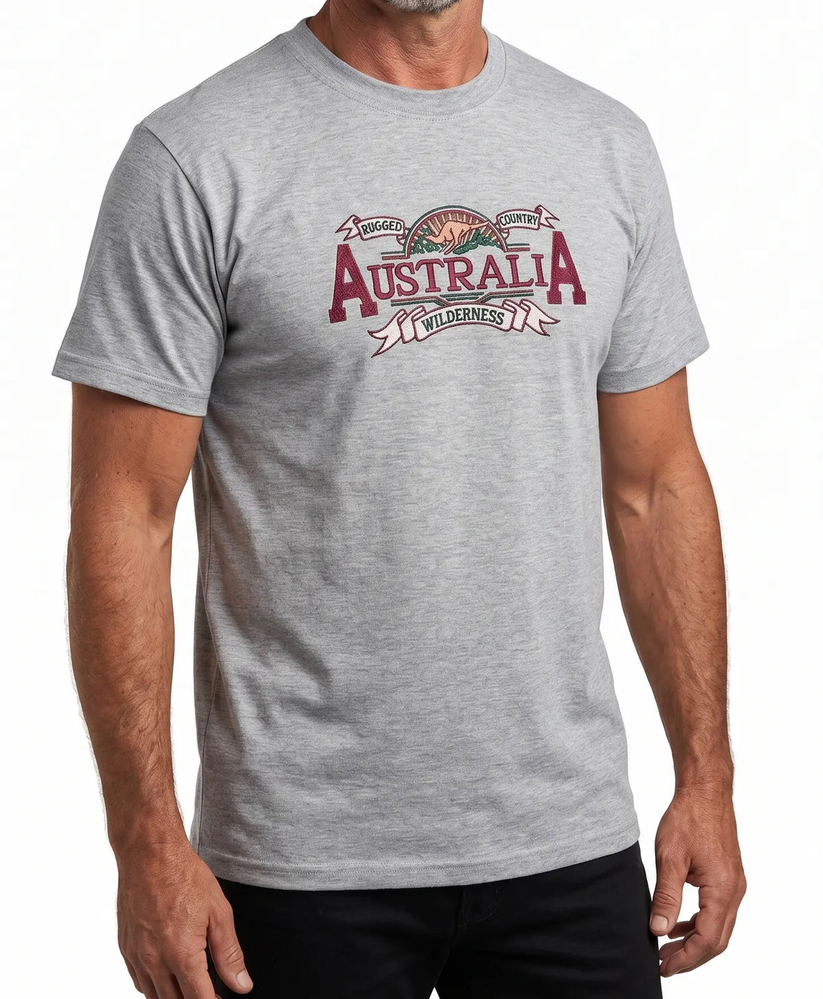 Mens Australia Wilderness T Shirt Souvenir Tee Top 100% Cotton - Grey Marle - Image 2