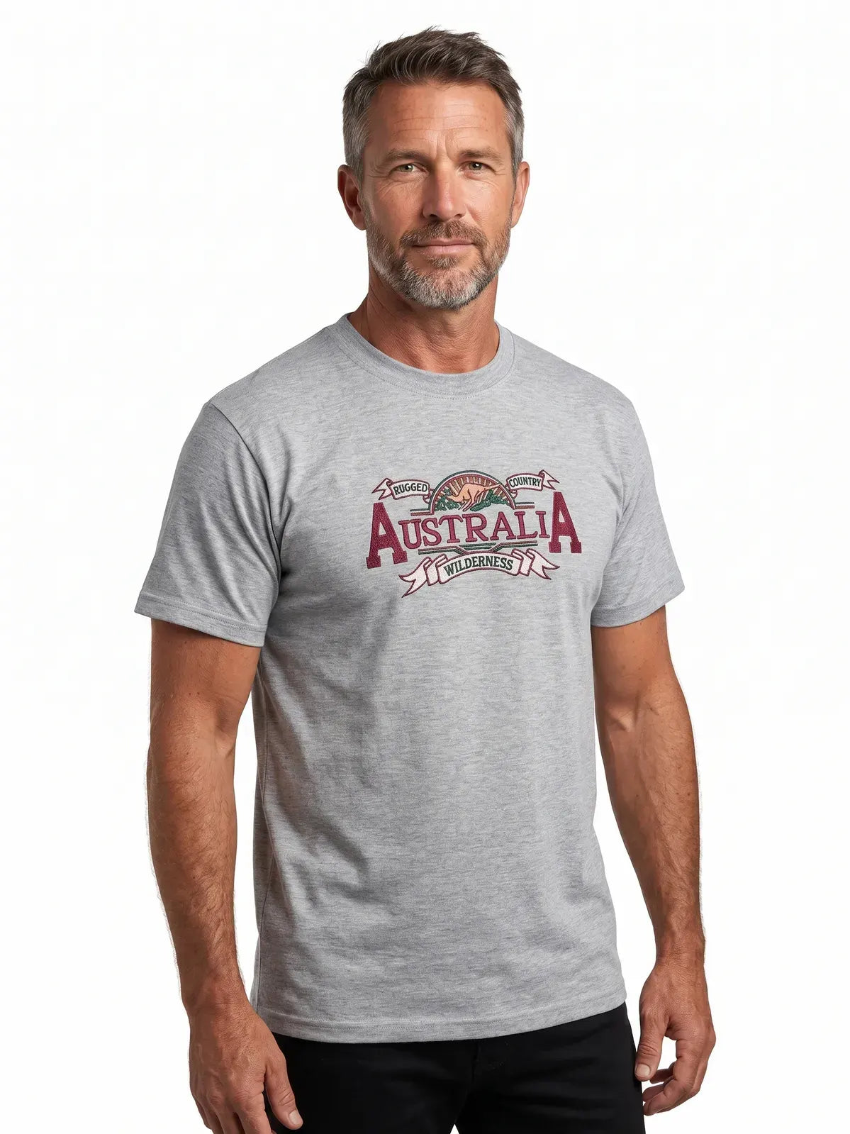 Mens Australia Wilderness T Shirt Souvenir Tee Top 100% Cotton - Grey Marle - Image 5