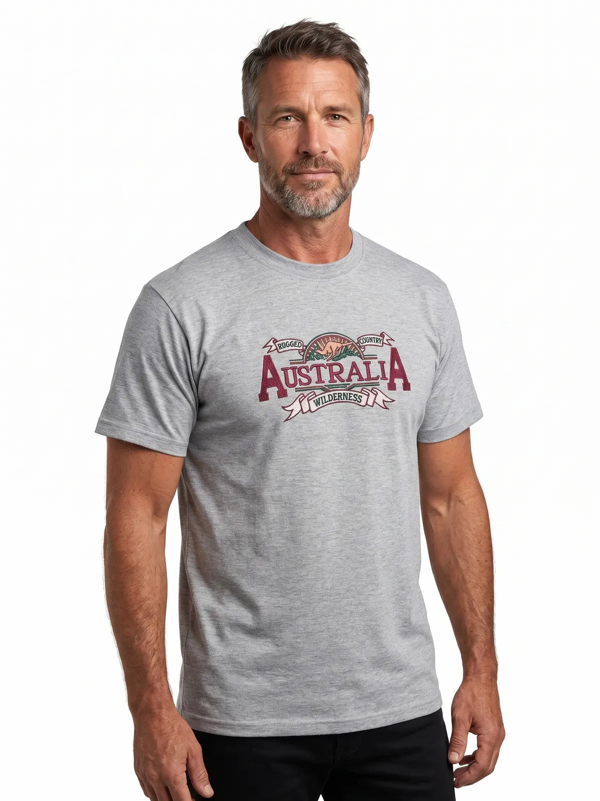 Mens Australia Wilderness T Shirt Souvenir Tee Top 100% Cotton - Grey Marle - Image 5