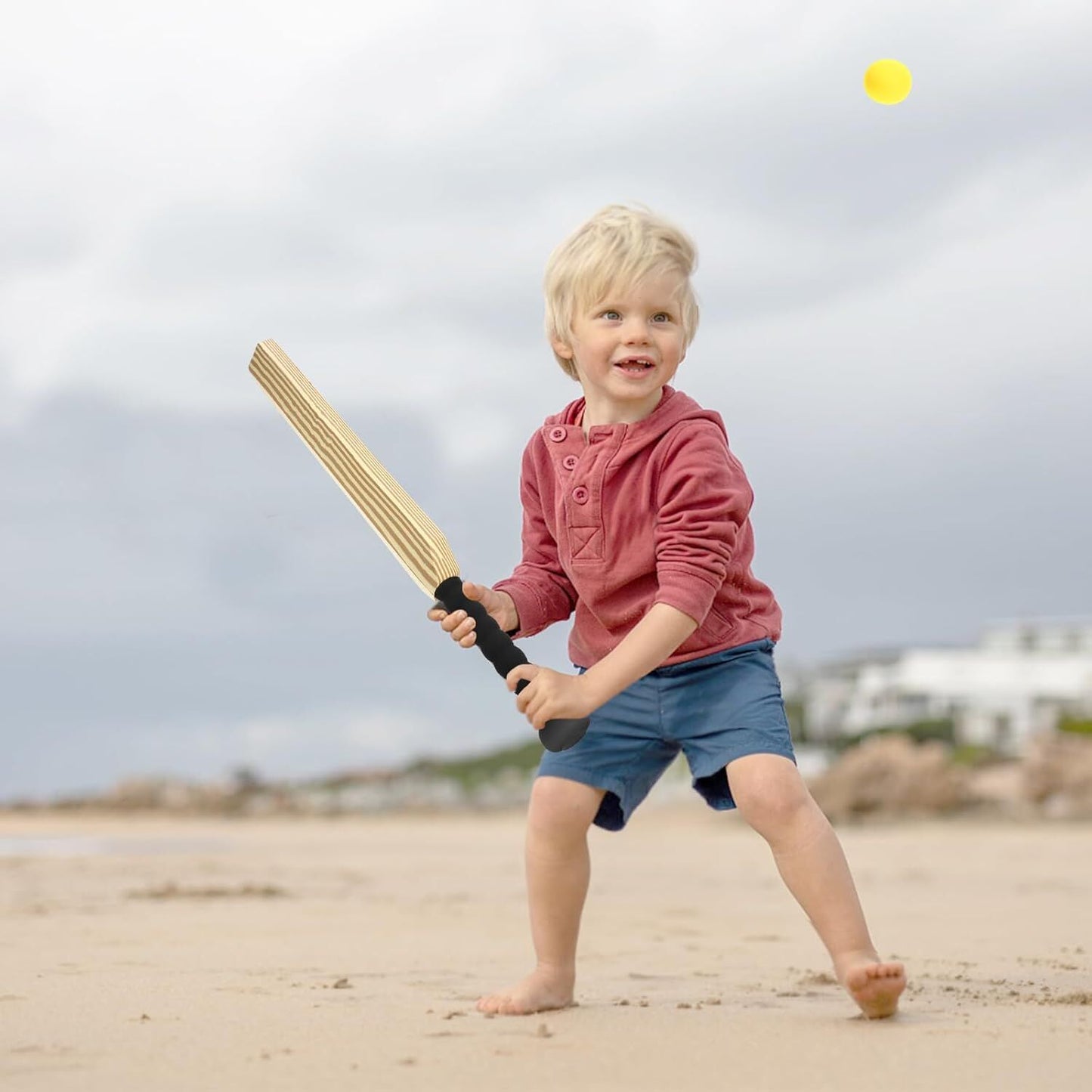 Kids Soft Foam Sturdy Cricket Bat & Ball Set 58cm Backyard Beach Sports Toy Kit - Image 4