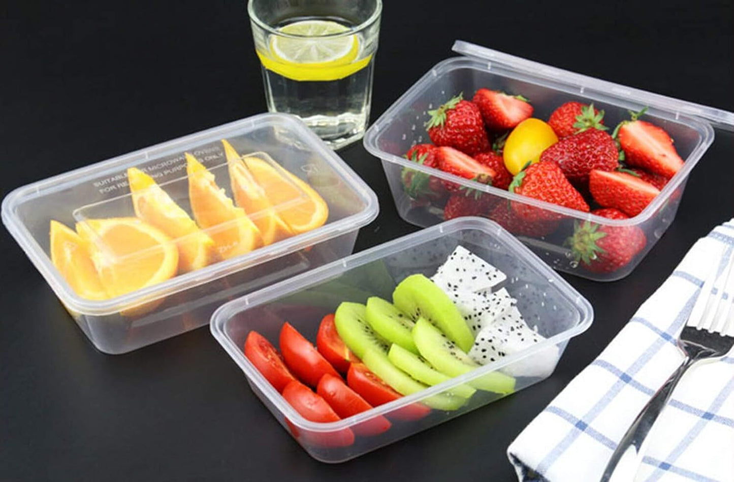 500pcs 350ml Reusable Food Containers Plastic Meal Prep Storage w/Lids - BPA Free (145*100*40mm) - Image 5