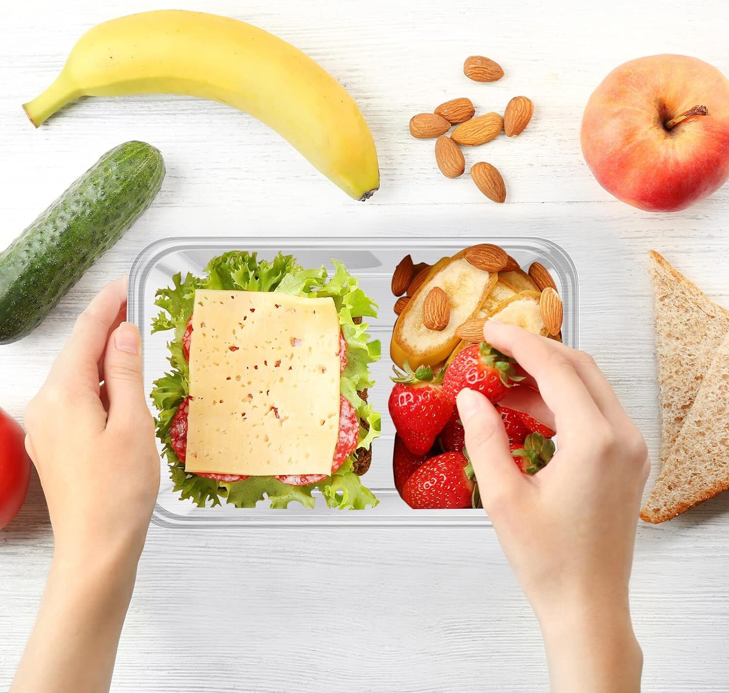 500pcs 350ml Reusable Food Containers Plastic Meal Prep Storage w/Lids - BPA Free (145*100*40mm) - Image 8