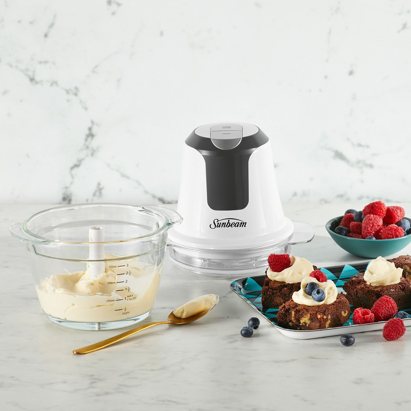 Sunbeam Mini Glass MultiChopper Food Processor - White - Image 3