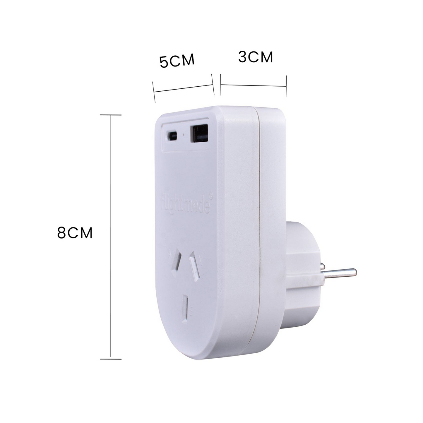 Outbound Australia/NZ to USA/Canada & More Travel Adapter - Earthed w/ USB C & A - Image 3