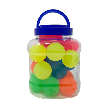 10pcs Large Frosted Rubber Bouncing Balls 60mm Mixed Colours Bulk w Storage Tub - Image 2