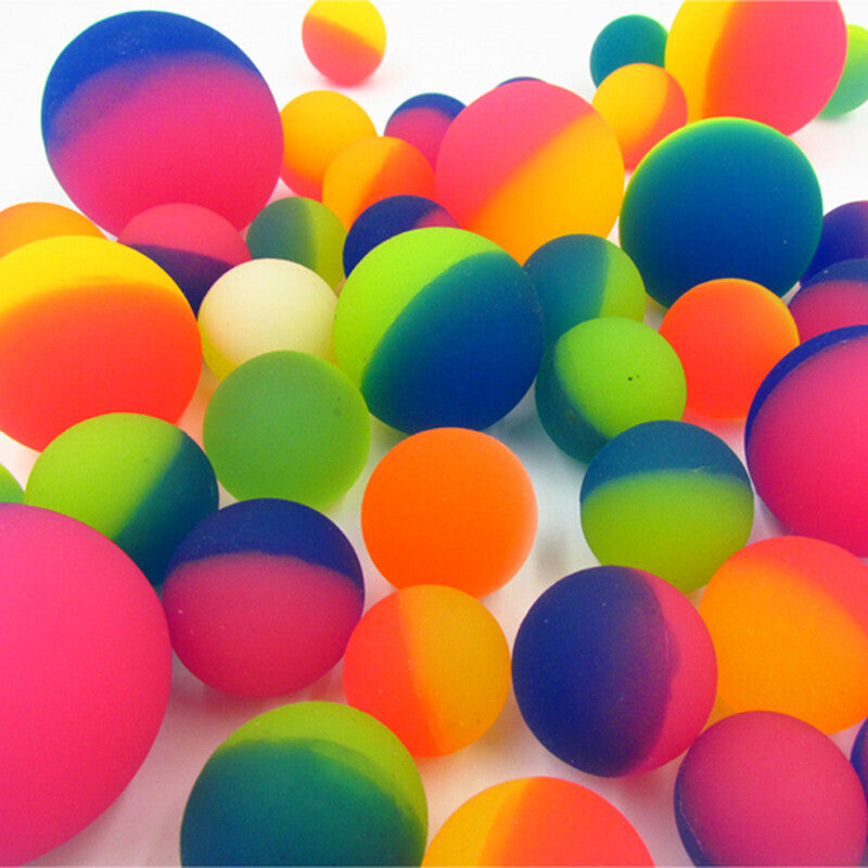 10pcs Large Frosted Rubber Bouncing Balls 60mm Mixed Colours Bulk w Storage Tub - Image 3