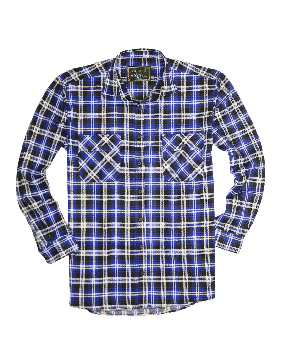 Mens 100% Cotton Flannelette Shirt Long Sleeve Check Authentic Flannel - Denim - Image 4