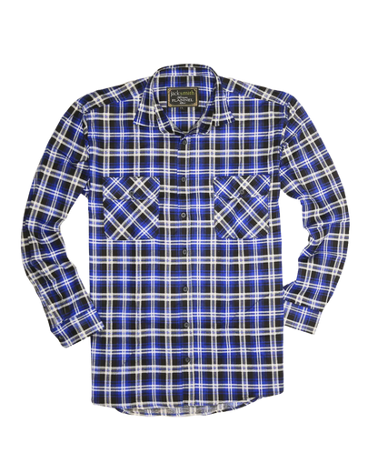 Mens 100% Cotton Flannelette Shirt Long Sleeve Check Authentic Flannel - Denim - Image 4