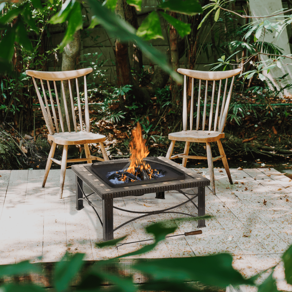 30" Square Slate Tile Fire Pit Outdoor Patio Heater Fireplace - Image 6