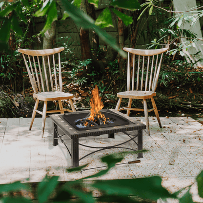 30" Square Slate Tile Fire Pit Outdoor Patio Heater Fireplace - Image 6