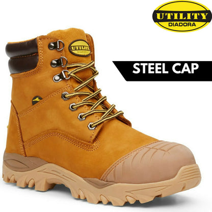 DIADORA Utility Craze w Zip Work Boots Composite Cap Workwear Shoes - Wheat - Image 2