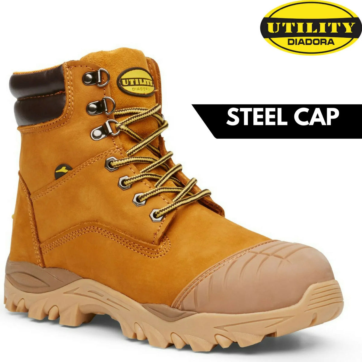 DIADORA Utility Craze w Zip Work Boots Composite Cap Workwear Shoes - Wheat - Image 2