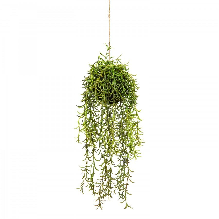 60cm Moss Ball w Senecio Hanging Artificial Plant Flower (with Rope) Fake - Image 2