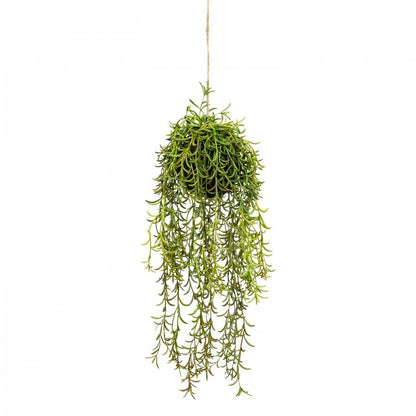 60cm Moss Ball w Senecio Hanging Artificial Plant Flower (with Rope) Fake - Image 2