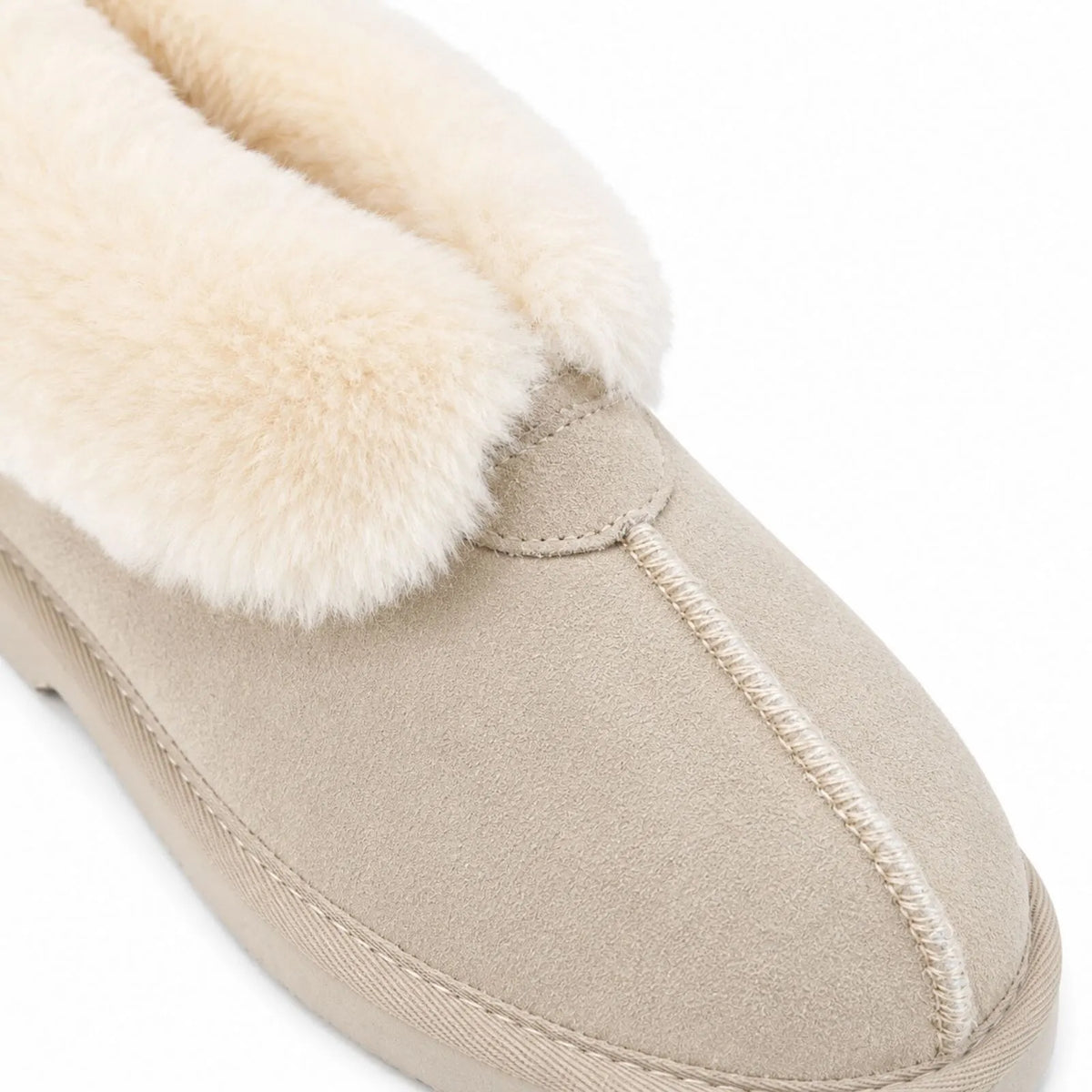 Womens UGG Boots Genuine Sheepskin Suede Leather Slippers Warm Shoes - Beige - Image 5