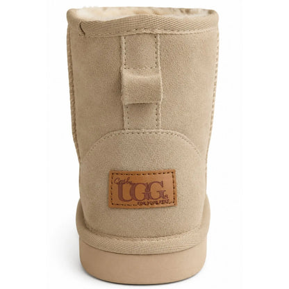 Jillaroo Womens UGG Boots Genuine Sheepskin Suede Leather Moccasins - Beige - 6 - Image 5