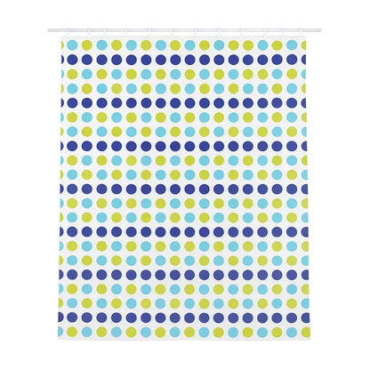 Shower Curtain in Blue and Green Polka Dot Print – 180 x 180cm Polyester